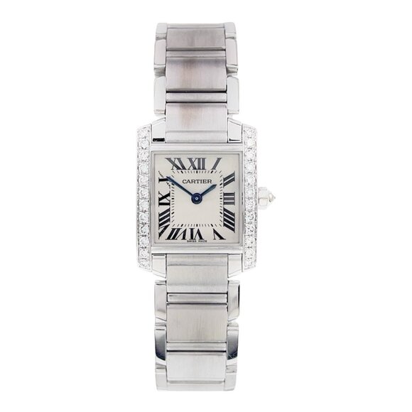 Cartier Tank 18k White Gold 20mm Silver Dial Quartz Women's Watch 2403 - Picture 1 of 8